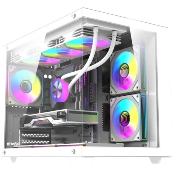 DarkFlash B275 PRO számítógépház (fehér) + 6 ventilátor (B275 PRO WHT +6F)
